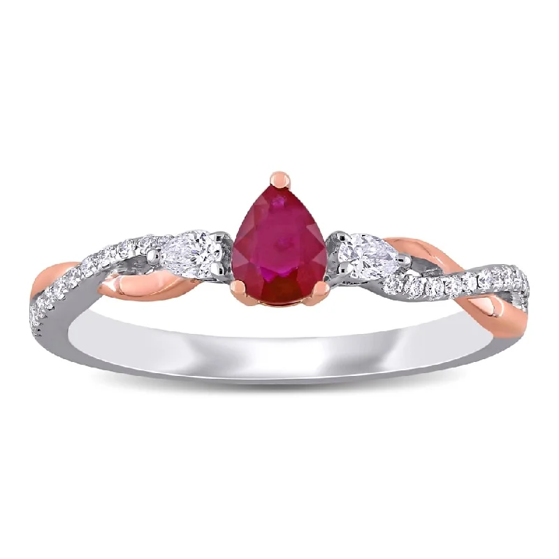 Alexandrite Gemstone Rings in Platinum with a Hidden Halo for a Rare and Luxurious PieceMiadora 2-Tone 14k White and Rose Gold Ruby and Diamond Infinity Engagement Ring