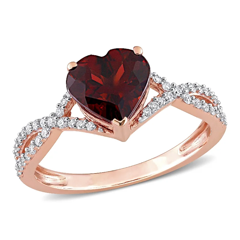 Alexandrite Gemstone Rings in Platinum with a Hidden Halo for a Rare and Luxurious PieceMiadora 2ct TGW Heart Garnet and 1/5ct TDW Diamond Infinity Ring in 14k Rose Gold