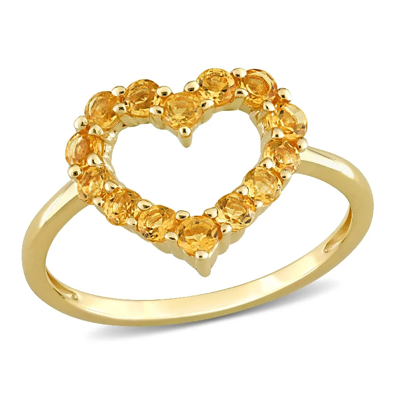 Ruby Gemstone Rings in 14K Yellow Gold with a Solitaire Setting for a Classic and Bold StatementMiadora 3/5ct TGW Citrine Heart Ring in 10k Yellow Gold