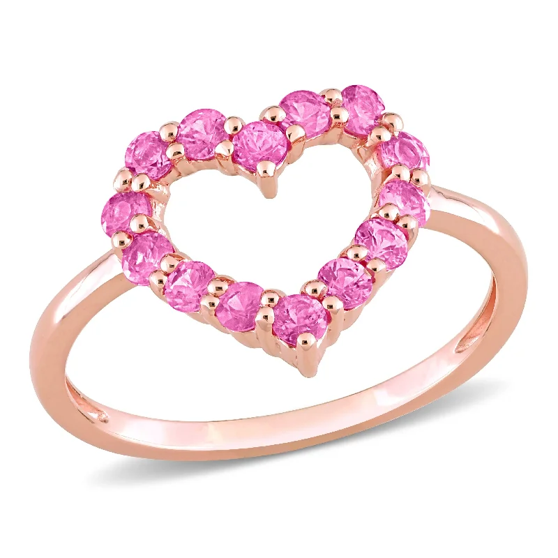 Ruby Gemstone Rings in 14K Yellow Gold with a Solitaire Setting for a Classic and Bold StatementMiadora 4/5ct TGW Pink Sapphire Heart Ring in 10k Rose Gold