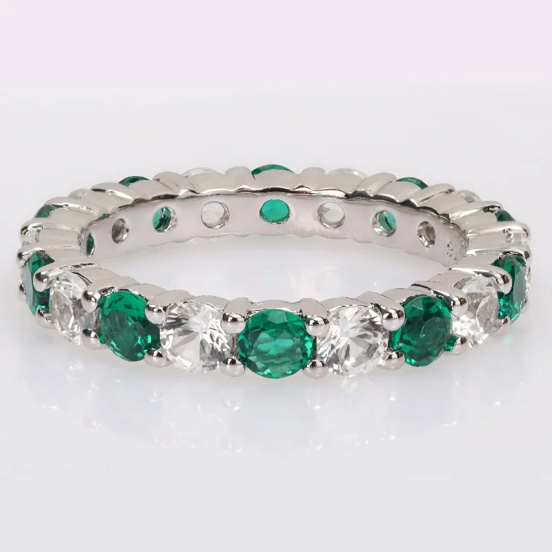 Citrine Gemstone Rings in Stainless Steel with a Stackable Design for a Trendy Everyday WearMiadora Created Emerald and Created White Sapphire Stackable Full-Eternity Band Ring in Sterling Silver