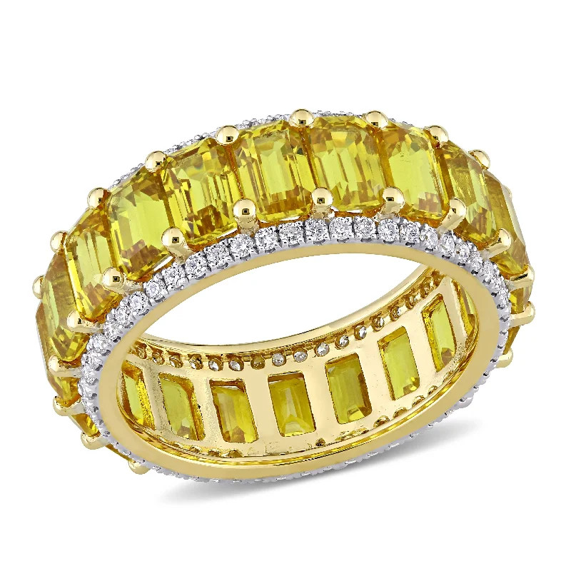 Turquoise Gemstone Rings in 925 Silver with a Southwestern - Inspired Design for a Rustic CharmMiadora Octagon-cut Yellow Sapphire and 5/8ct TDW Diamond Full-Eternity Band in 14k Yellow Gold