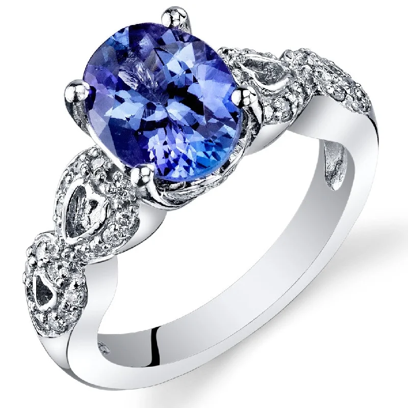 Jasper Gemstone Rings in 18K Gold Vermeil with a Matte Finish for a Subtle and Elegant LookOravo 2.25 ct Tanzanite Oval and Diamond Ring in 14k White Gold