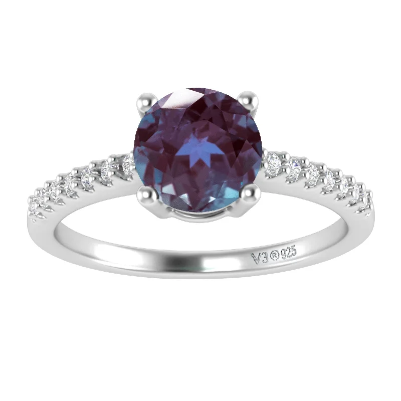 Topaz Gemstone Rings in 10K Gold with a Channel - Set Design for a Contemporary and Durable OptionSterling Silver with Alexandrite and White Topaz Engagement Ring