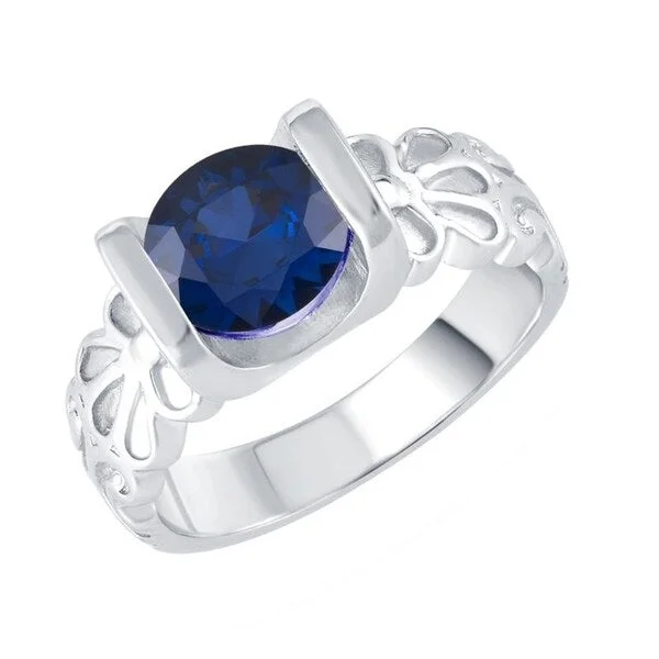 Topaz Gemstone Rings in 10K Gold with a Channel - Set Design for a Contemporary and Durable OptionSterling Silver with Blue Sapphire Solitaire Ring