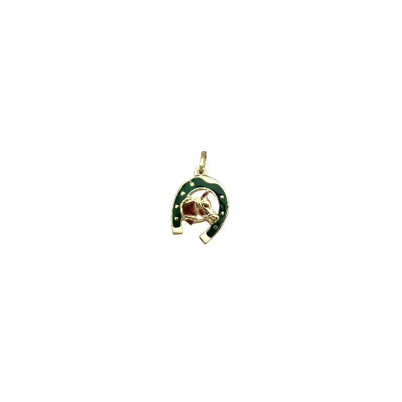 Hand - Carved Jade Buddha Pendant for Spiritual and Cultural SignificanceColorful Horseshoe Pendant (14K) Hand - Carved Jade Buddha Pendant for Spiritual and Cultural SignificanceColorful Horseshoe Pendant (14K)
