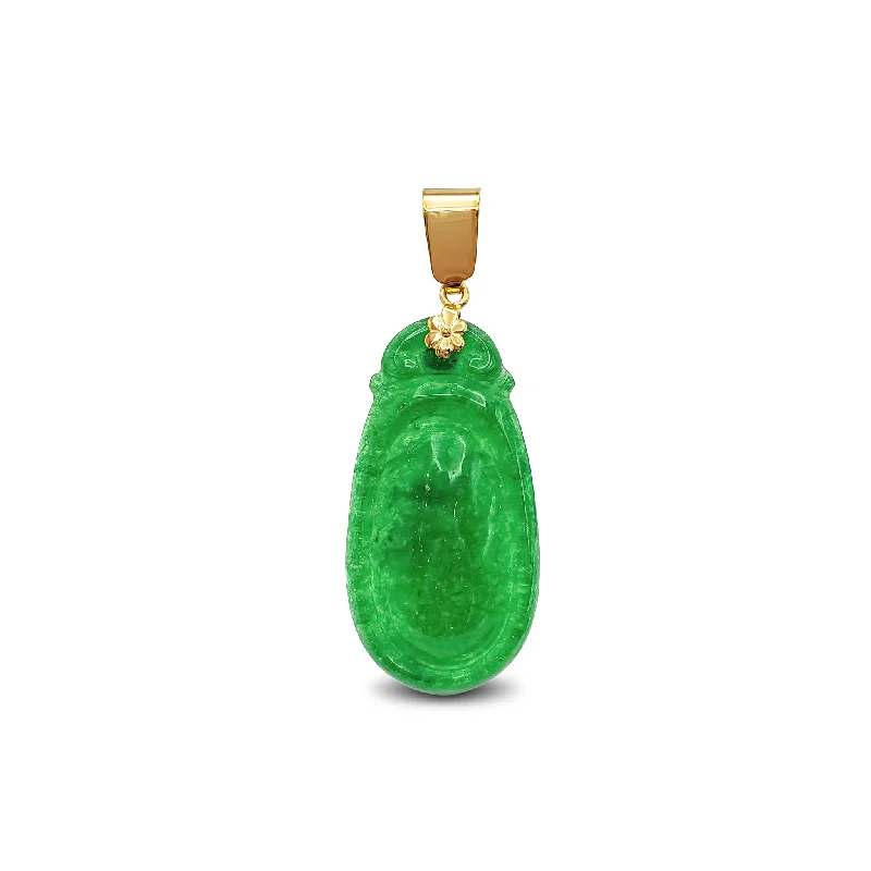 18K Gold - Plated Angel Wing Pendant for a Symbolic and Elegant AccessoryGreen Jade Oval Pendant (14K) 18K Gold - Plated Angel Wing Pendant for a Symbolic and Elegant AccessoryGreen Jade Oval Pendant (14K)