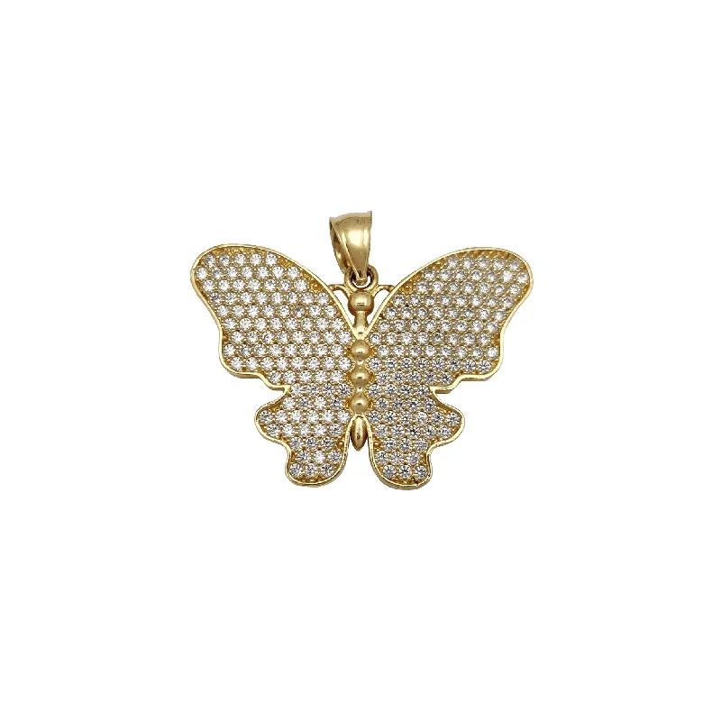 Retro - Inspired Art Deco - Patterned Pendant in Silver for Vintage LoversIcy Butterfly Pendant (14K) Retro - Inspired Art Deco - Patterned Pendant in Silver for Vintage LoversIcy Butterfly Pendant (14K)