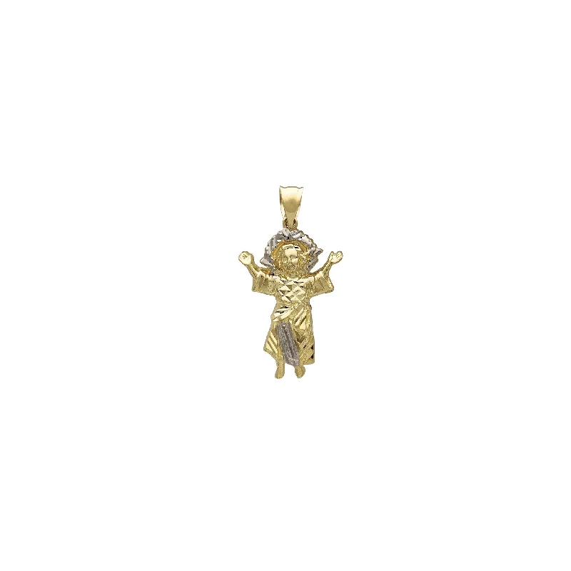 Gothic - Style Skull Pendant with Red Enamel Accents for Alternative FashionTwo-Tone Baby Jesus Open Arms Pendant (14K) Gothic - Style Skull Pendant with Red Enamel Accents for Alternative FashionTwo-Tone Baby Jesus Open Arms Pendant (14K)