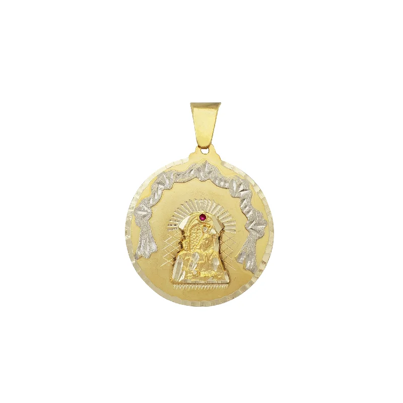 Mother - of - Pearl Inlaid Seahorse Pendant for Beach LoversZirconia Red-Stone Altagracia Medallion Pendant (14K) Mother - of - Pearl Inlaid Seahorse Pendant for Beach LoversZirconia Red-Stone Altagracia Medallion Pendant (14K)